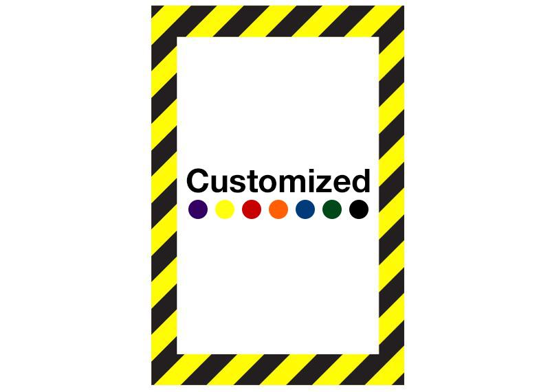 Customized - Vertical Rectangle Shape Floor Sign With Black Diagonals