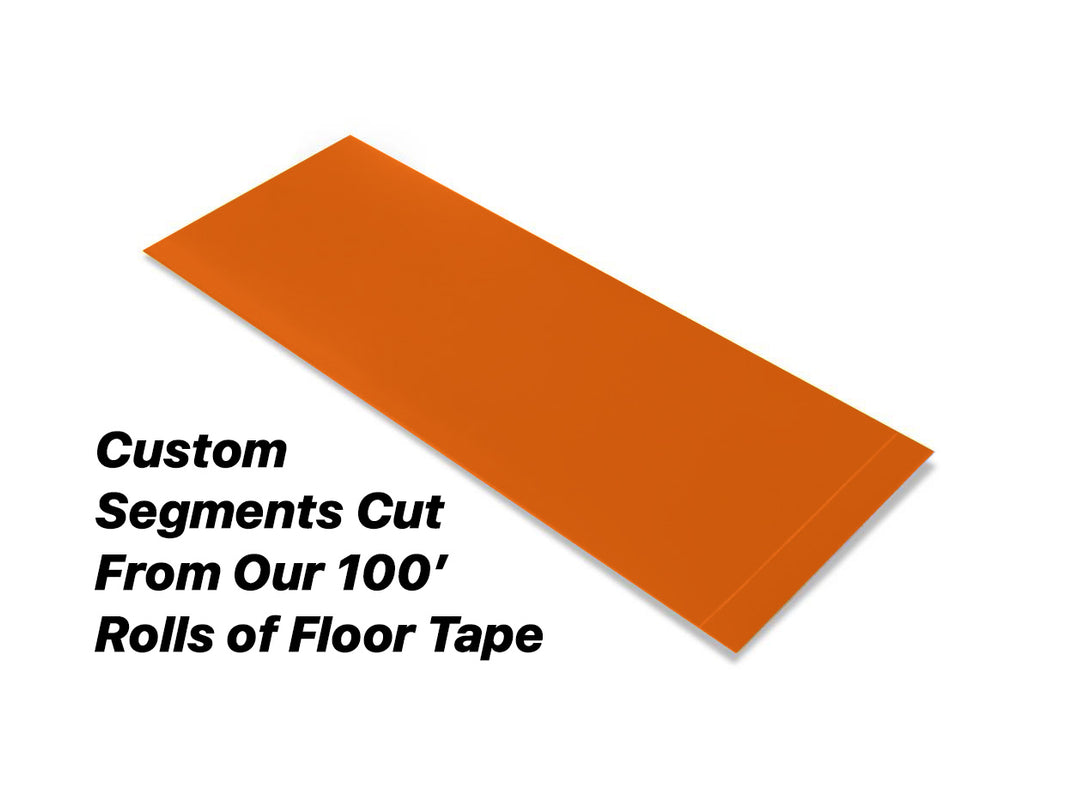 Custom Cut Segments - 4" ORANGE Solid Color Tape - 100'  Roll